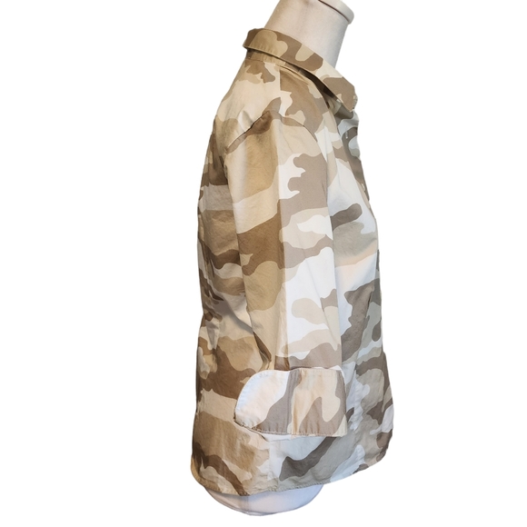 EUC Amina Rubinacci Giornata Cotton Stretch Button Up Shirt in Camo - Picture 5 of 10